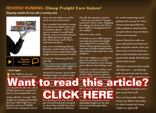 Reverse Running - Cheap freight cars galore