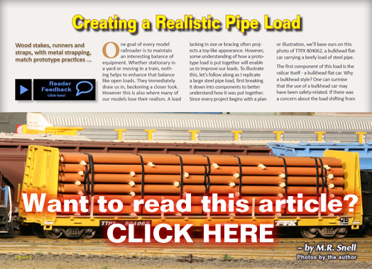 Realistic pipe load - HO trains - MRH July 2012