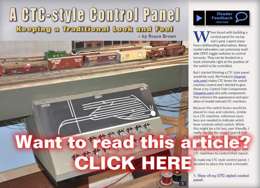 CTC-style control panels - Model trains - MRH Column August 2012