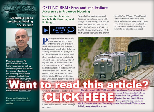 Eras and implications - Model trains - MRH Getting Real Column December 2012