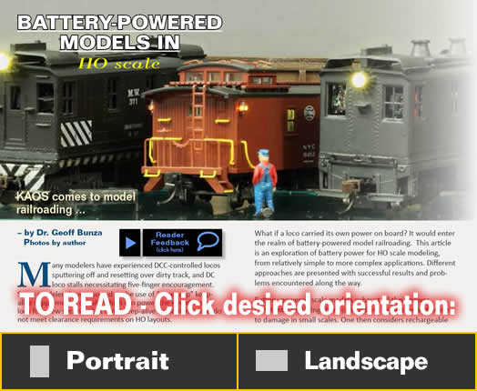 Battery-powered models - Model trains - MRH article November 2014