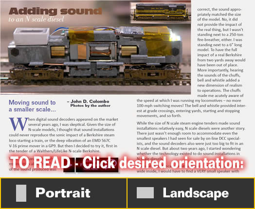 Adding sound to an N scale diesel - Model trains - MRH article December 2014