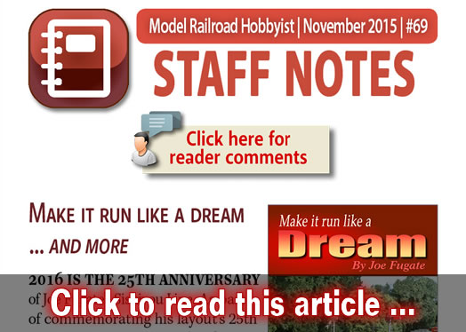 Staff Notes: Making it run like a dream - Model trains - MRH column November 2015