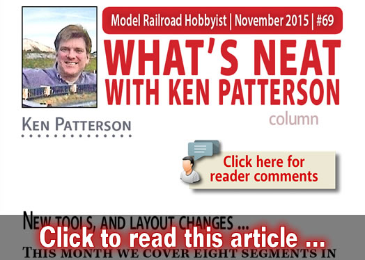 What's Neat: New tools and layout changes - Model trains - MRH column November 2015