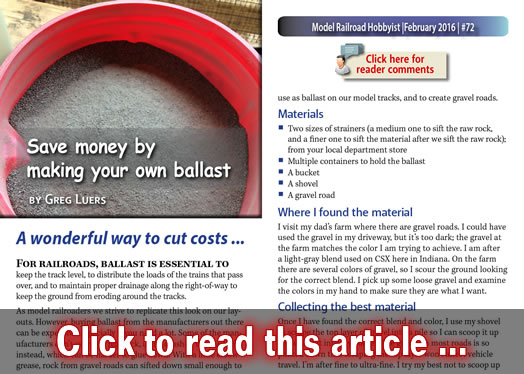 Make your own ballast - Model trains - MRH article February 2016