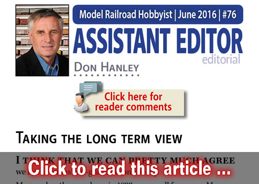 Asst Editor's Thoughts: Taking the long-term view - Model trains - MRH editorial June 2016