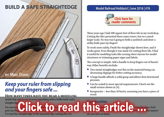 Build a safe straight edge - Model trains - MRH article June 2016