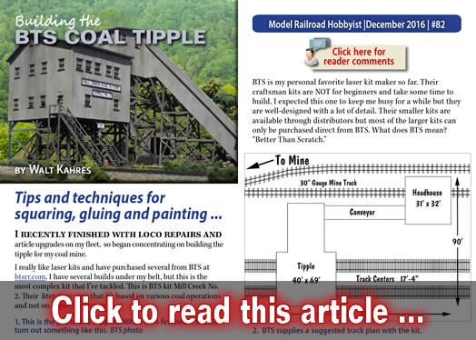 Building the BTS Coal Tipple - Model trains - MRH article December 2016