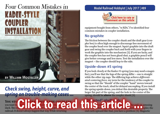 Kadee-style coupler installation - Model trains - MRH article July 2017