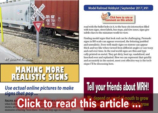 Making more realistic signs - Model trains - MRH article September 2017