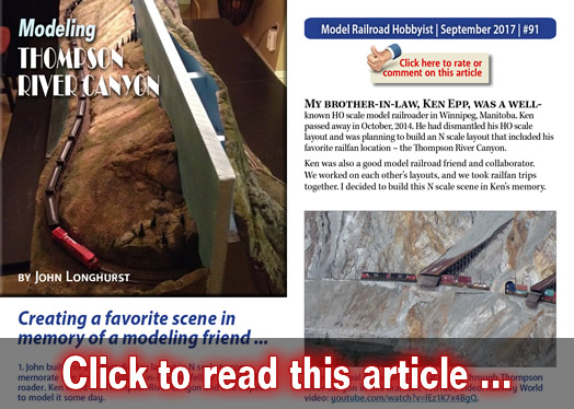 Modeling Thompson River Canyon - Model trains - MRH article September 2017