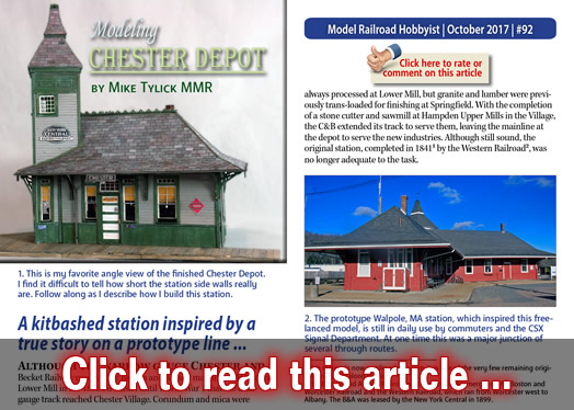 Modeling Chester Depot - Model trains - MRH article October 2017