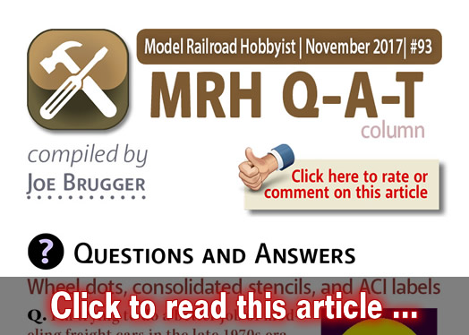 MRH Q-A-T: Wheel dots, consolidated stencils, ACI labels. ? - Model trains - MRH column November 2017