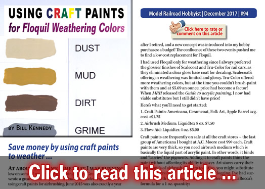 Craft paints as weathering colors - Model trains - MRH article December 2017