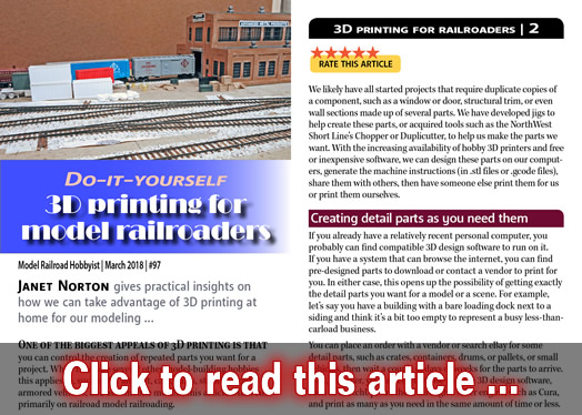 3D printing for model railroaders - Model trains - MRH article March 2018