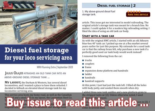 Diesel fuel tank for your loco servicing area - Model trains - MRH article September 2020