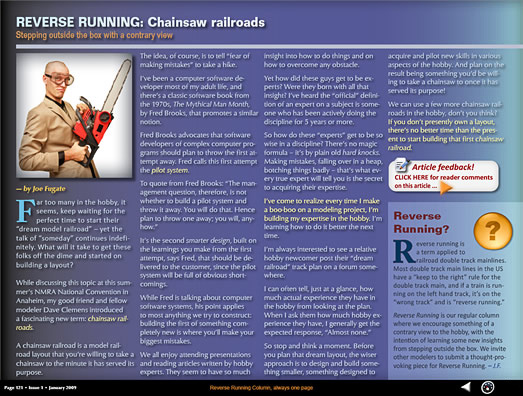 Reverse Running column - MRH Issue 1 - Jan 2009