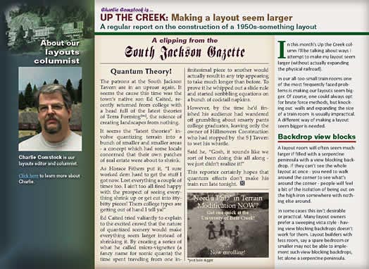 Up the Creek column - MRH Issue 4 - October 2009