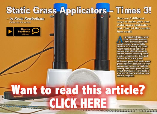 Static Grass applicators times 3 - MRH Issue 6 - Mar/Apr 2010